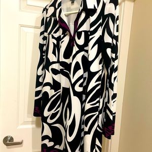 Dress, tunic style, multicolored, wear with boots or leggings. Very comfortable.